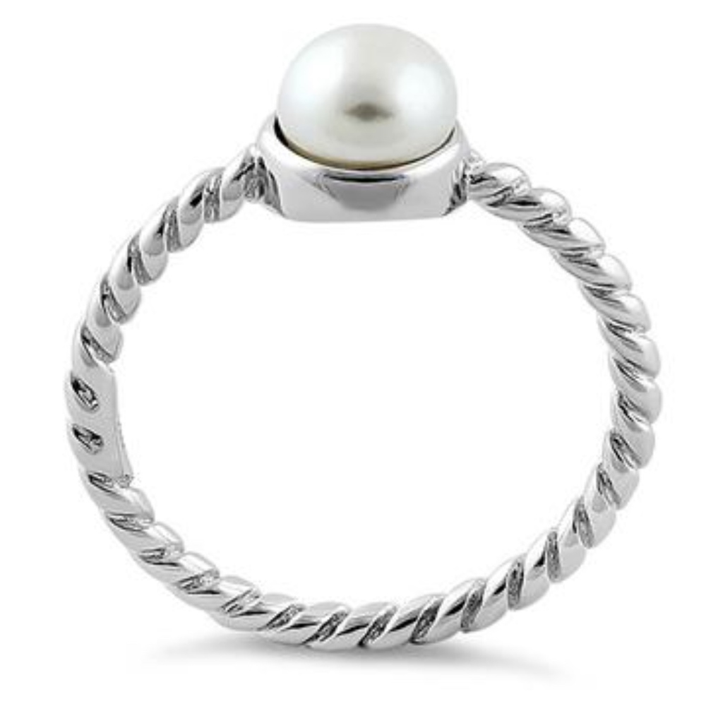 RESTOCK SOON Sterling Silver Pearl Rope Ring - Picture 3 of 7